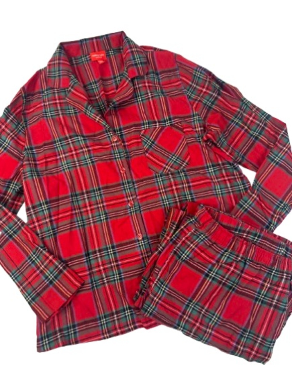 Red Plaid Flannel Pajama Set